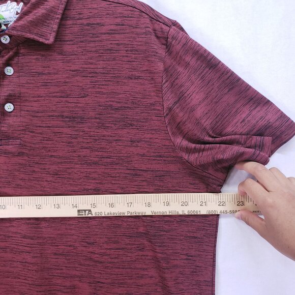 Tailor Byrd Burgundy Quick Dry Moisture Wicking SPF 30 Golf Polo Shirt L - Picture 3 of 12